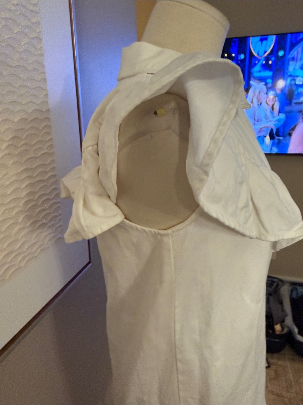 Zara White Ruffle-Sleeve Button Front Mini Dress - Picture 7 of 9